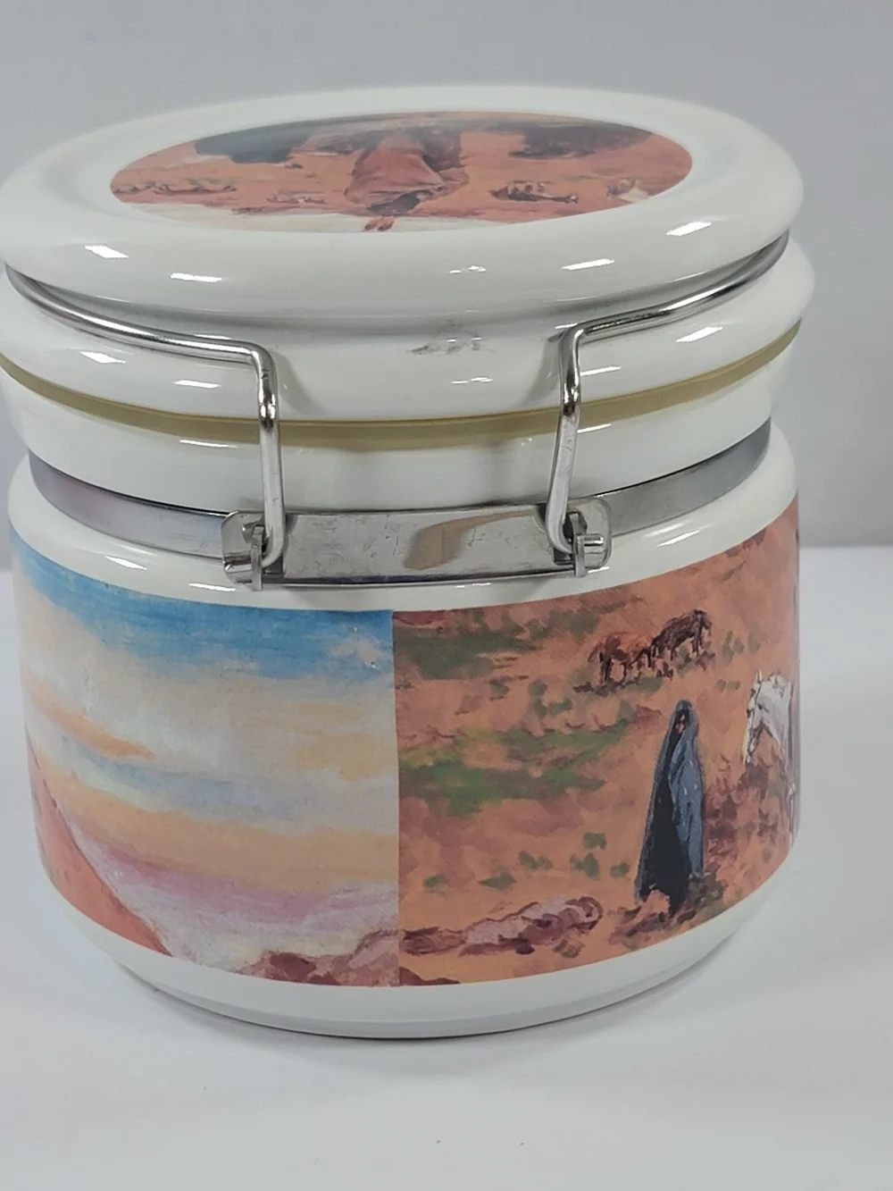 Vintage CHALEUR Native American Image Canister Jar